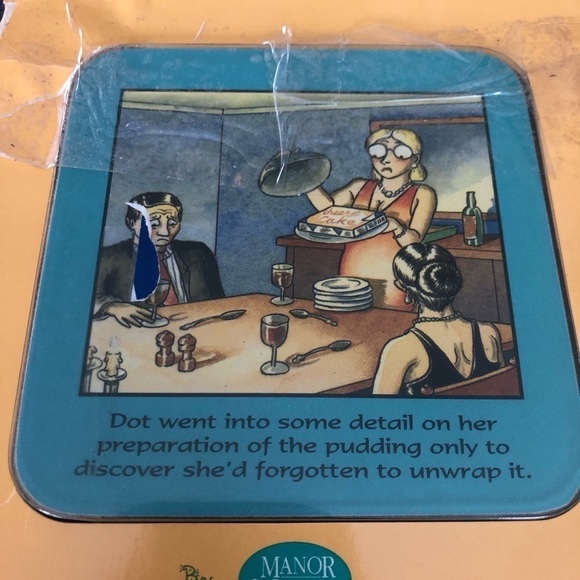 VTG Manor Craft 2 Fun Cork Coasters Novelty Funny Humor Open Package Unused 4X4 - Picture 3 of 3